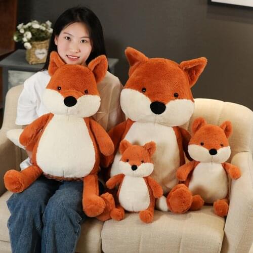 35/50/70cm Soft Fluffy Fox Plush Toy Cute Cartoon Animal Fox Stuffed Doll Girls Lover Valentines Gift Kawaii Sofa Decor Pillows