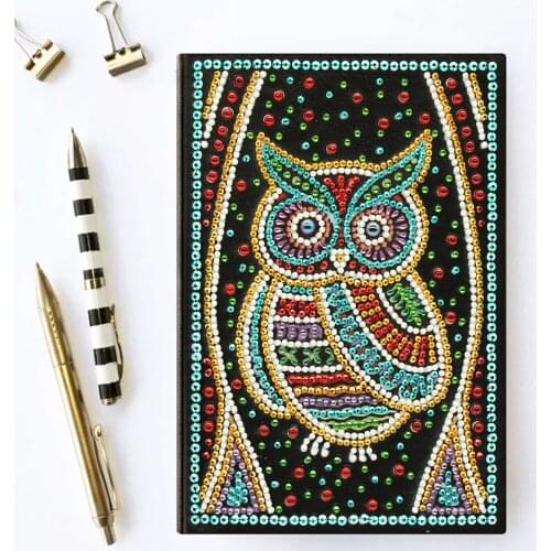 5D DIY Special Shaped Diamond Painting Notebook Owl Diary Book Pages A5 Notebook Embroidery Diamond Cross Stitch Note Book Gifts