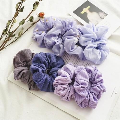 New Fashion Purple Series New Chiffon Hair Large Intestine Circle Girls/Women Elastic Hair Bands Hair Ponytail Hair Accessories
