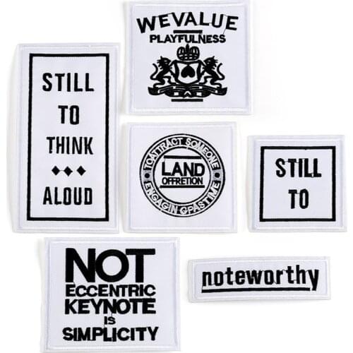 2021 New Computer Embroidery down Jacket Accessories English Letters Cloth Sticker Adhesive Patch