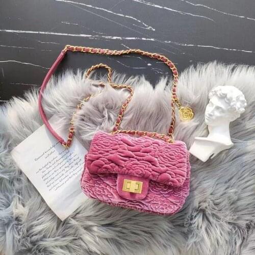 2021 New Fashion Personalized Embossed Square Bag All-match High Quality Chain Shoulder Messenger Bag Women Flowers Office Bag