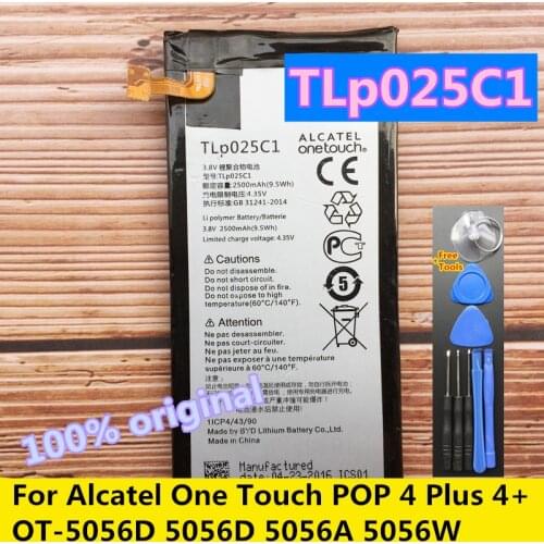2500mAh TLP025C1 TLP025C2 Replacement Battery For Alcatel One Touch POP 4 Plus 4+ OT-5056D 5056D 5056A 5056W 5056N 5056O Bateria