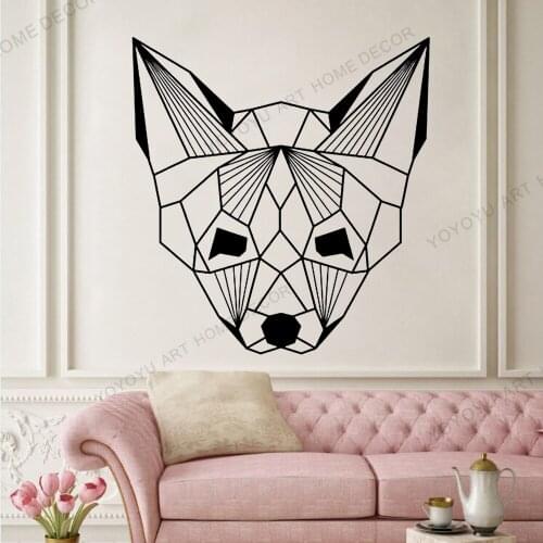 Personalised Wallaper Geometric Fox Wall Decal Sticker Art Decor Bedroom Design Mural animals living room decor removable Q42