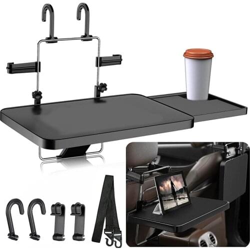 Car Steering Wheel Desk, Universal Rear Seat Tray Food Eating Plate Notebook Holder Travel Table
