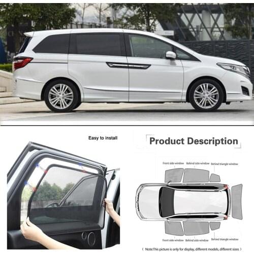 For Honda ELYSION 2016 Car Full Side Windows Magnetic Sun Shade UV Protection Ray Blocking Mesh Visor Decoration Accessories