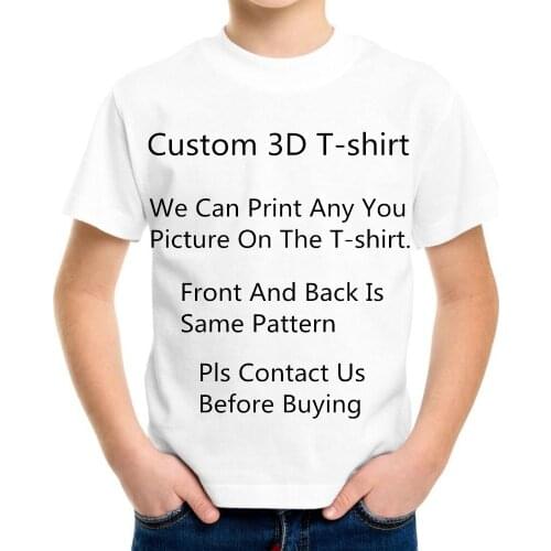 Accept Customer Any Design Anime/Photo/Star/Singer...Pattern DIY T-shirt Boys Girls Kids Children 3d Printed Sublimation T shirt