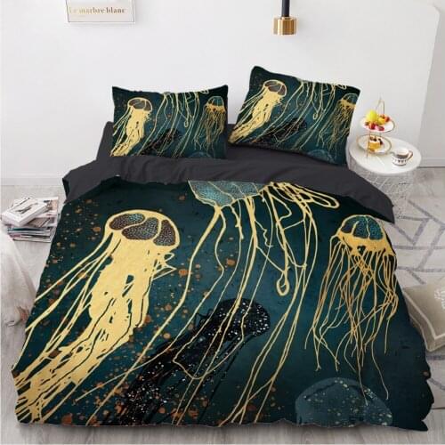 Luxury 3D Bed Linens Bedding Sets Comforter/Quilt/Duvet Cover Set King Queen Double Single Sizes Black Nature Home Textile