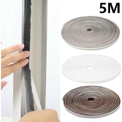 5M Brush Strip Self-adhesive Sealing Wind-proof Brush Strip Gasket for Home Door Window Sound Insulation Strip Gasket Accessorie
