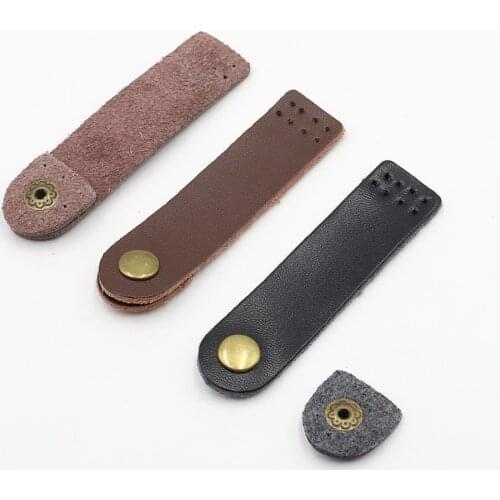Bag Hasp Split Leather Bag Buckle Button Handmade Wallet Card Pack Buckle with Holes for DIY Handbag Accessories 5Sets/lot