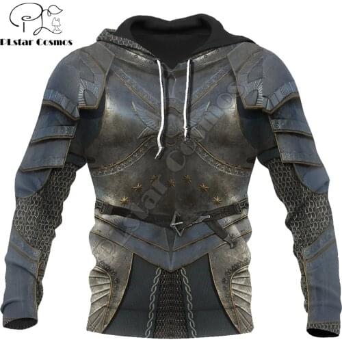 Knight Armor 3D printed Hoodie Knights Templar Harajuku Fashion Hooded Sweatshirt Unisex Casual Jacket Cosplay costume hoodies