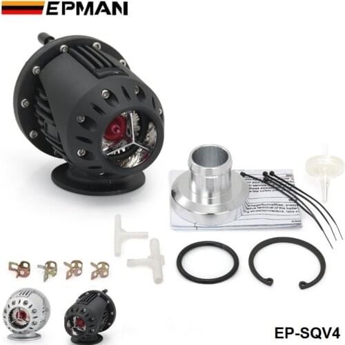 Universal SQV SSQV Turbo Blow Off Valve Bov with Adapter Flange IV 4 Black/Silver EP-SQV4