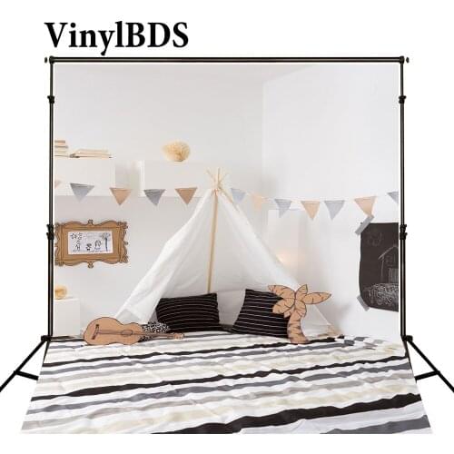 VinylBDS Photography Background Baby Cartoon Room Backdrop Kids White Wall Tent Backdrop for Studio Newborn 100 Days Backdrops