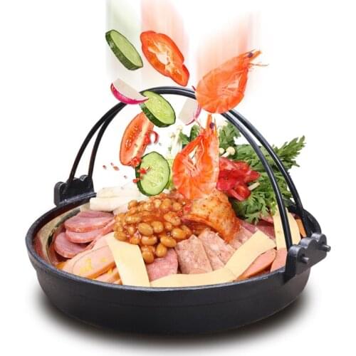 Japanese Style Thickening Barbecue Frying Pan Sukiyaki Cast Iron Black Plate Pan Thermal Power General Purpose Stew Hot Pot