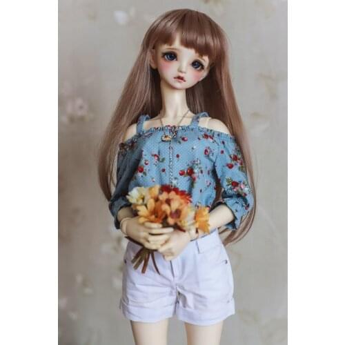 1/3 Smart Dolls Clothes Floral Top Cuffed Shorts Trousers for Dollfie Dolls Girl Dolls Accessories