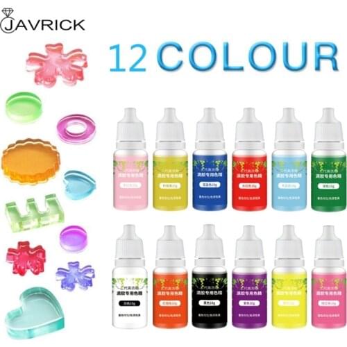 12 Colors Epoxy Resin Pigment Kit Transparent Epoxy UV Resin Coloring Dye Pigment Resin Colorant Dye Fading Resistance