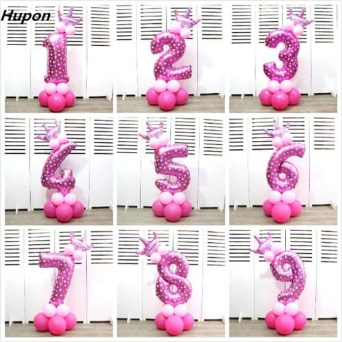 18pcs Happy Birthday Number Baloons Digit Inflatable Foil Ballon Kids Birthday Party Supplies Air Balloon Baby Shower Decoration