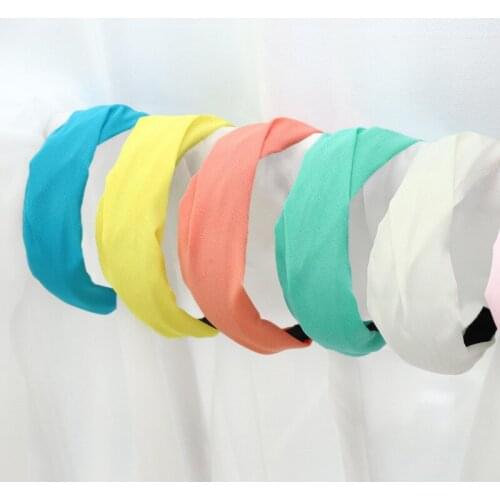 2021 New Retro Style Pure Color Mesh Hair Accessories Headband Simple European American Style Ins Women Girl Headwear Hairband