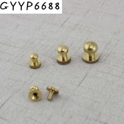 4pcs 50pcs High quality Copper screws Round Head Solid Nail Leather Screw Rivet Bags Decoration DIY