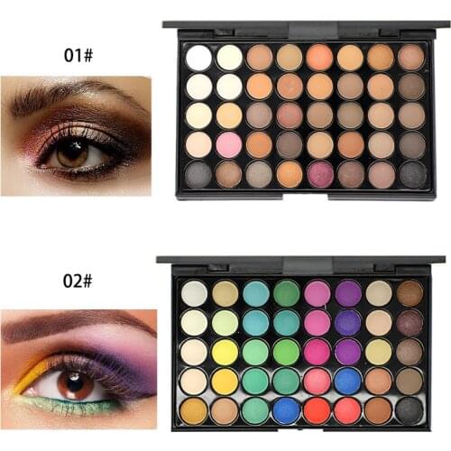 4/40 Colors Eyeshadow Makeup Palette Matte Shimmer Glitter Eye Shadow Lasting Waterproof Smoky Sequin Eye Makeup Cosmetic Beauty