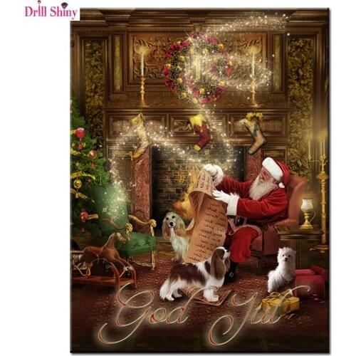 5D DIY Diamond embroidery painting Christmas Santa Claus Full square Cross Stitch Mosaic decor diamond pattern wall painting