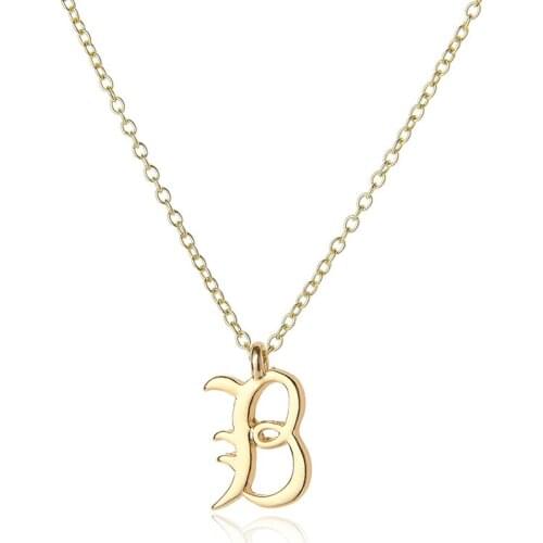 10 English word Mom love gift America Letter B Family friend name sign pendant chain Necklace tiny alphabet name Initial jewelry