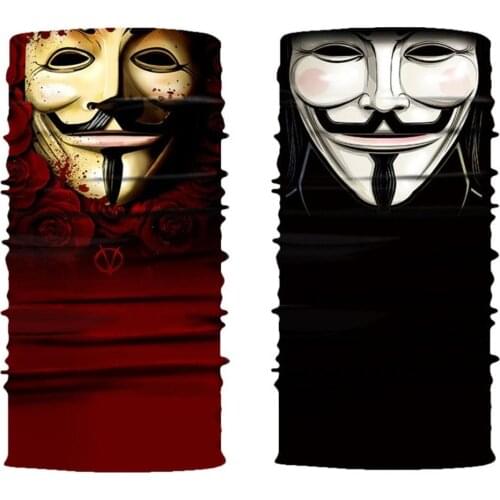 V For Vendetta Bandanas Face Headbands Hair Accessories Headwear Motorcycle Bicycle Bicicleta Riding Punk Kerchief Headkerchief