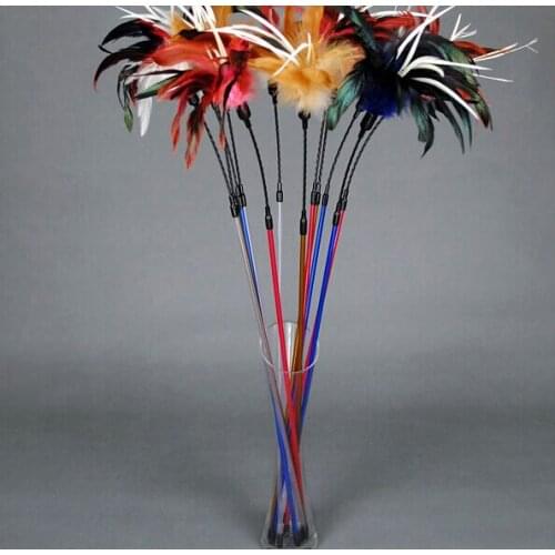 Free shipping Natural colored feather spring wire cat toys Cat Teaser Toy Rod cat bell toys scratching toys 20pcs/lot