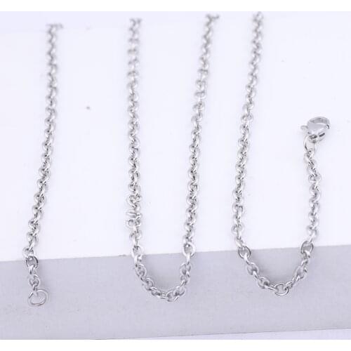 5pcs Stainless Steel 3x4mm Link 60cm Long Jewelry Chains For Necklace Pendants Making Diy Charms Accessories