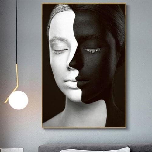 Black And White African Girl Wall Art Posters And Prints African Woman Canvas Paintings On The Wall Pictures For Living Room