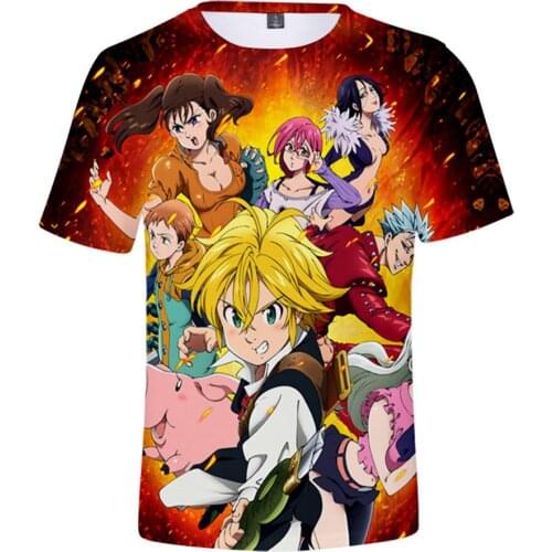 Anime 3d print t shirt Men Women Kids The Seven Deadly Sins Nanatsu No Taizai fashion t-shirt Harajuku tees shirts homme tshirt
