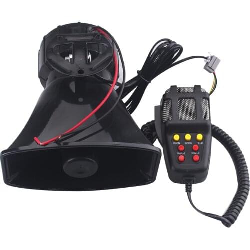 Speakers Loud Car Horn Police Siren Air Horn Megaphone Tone Emergency Motorcycle Ural 12V 100W Mic PA System Amplifier Hooter