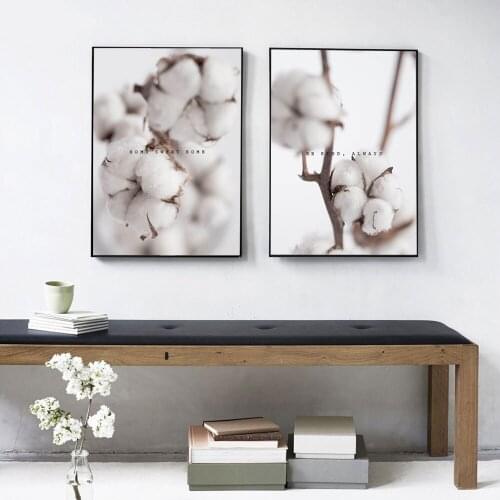 Cotton Flower Print Canvas Wall Art Poster Kapok Painting Nordic Decoration Picture Scandinavian Home Decor No Frame