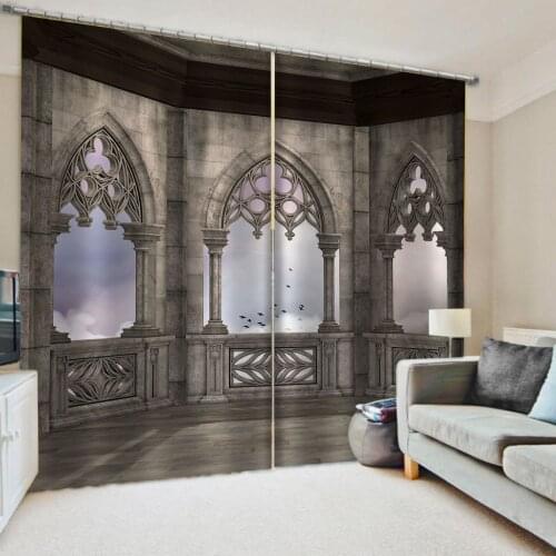 Beautiful Photo Fashion Customized 3D Curtains arch curtains balcony thickened windshield blackout curtains