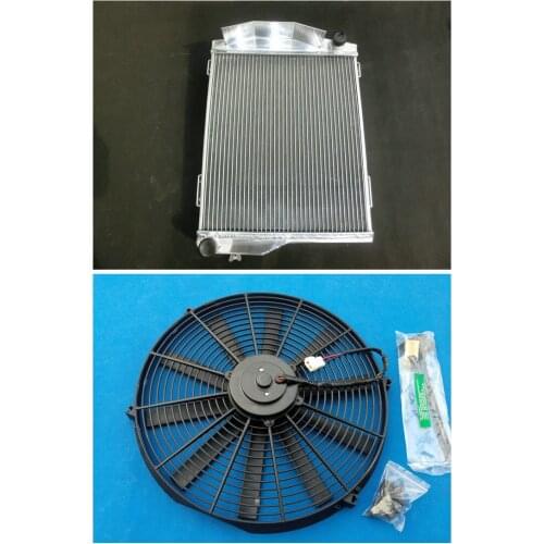3 Row Full Aluminum Racing Radiator + Fan For Austin Healey 3000 Fit 1959-1967 66 65 64 63 MT new