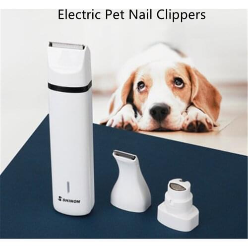 Portable Pet Nail Polisher USB Electric Dog Nail Clippers Cat Nail Grinder 3 Cutter Heads Nail Scissors Animal Grooming Trimmer
