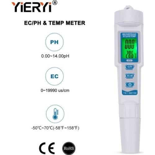 Yieryi 3 in 1 Multi-parameter PH Monitor Water Quality Tester PH-983 Pen Type pH EC TEMP Acidometer Drink Water Quality Analyser