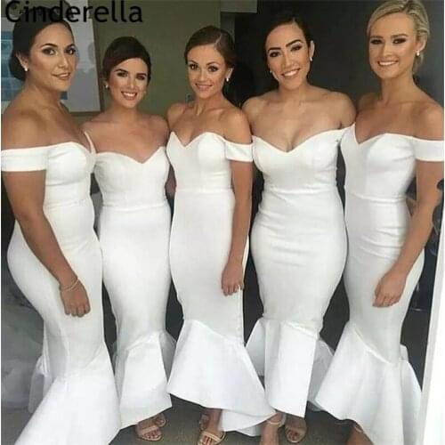 Fashion Bridesmaid Dresses 2021 Sweetheart Off The Shoulder Satin Bridesmaid Dresses With Zipper Back Wedding Party Dresses