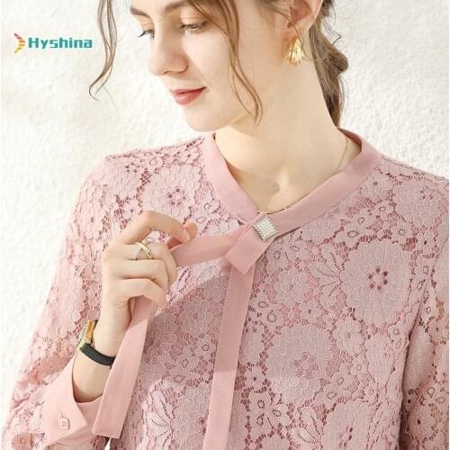 Soft Lace Chiffon Shirt Simple Womens New Top