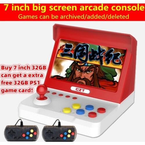 New 7.0/4.3 inch retro mini arcade console 32GB Built-in 9000 game for ps1/cp1/cp2/neogeo/gb/snes/nes/sega/bin handle*2 mp3mp4
