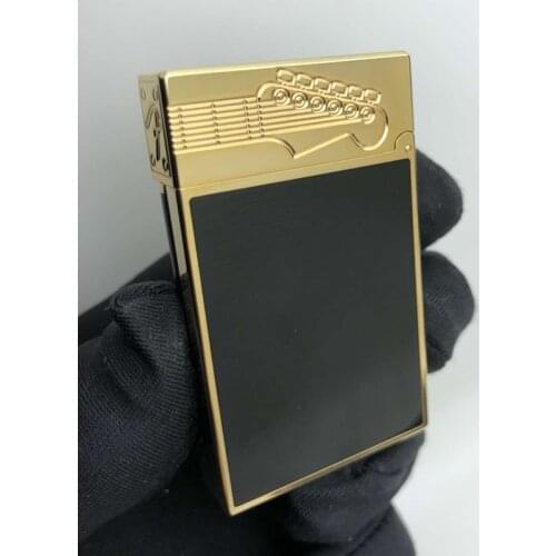 100% new vintage dupont gas lighter gas cigarette lighter polished jet gasoline flint lighter metal gas lighter