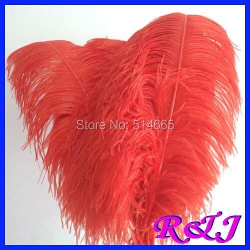 Wholesale 100PCS 60-65cm 24-26inch Red OSTRICH FEATHER real ostrich plumage ostrich plumes EMS Free Shipping