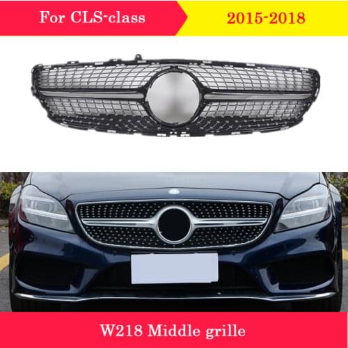 Front grille Diamond GT style CLS260 CLS300 CLS320 CLS350 CLS400 Car Middle grille for Mercedes-Benz CLS W218 2015-2018