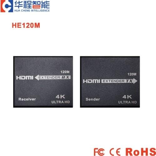 HE120 4K 120m Net Cable HDMI-Compatible Extender Transmitter Receiver No Loss RJ45 for TV Transmission screen display monitor