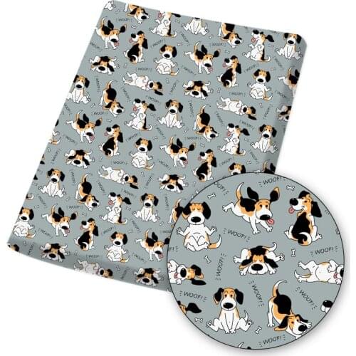 Polyester Cotton Fabric Printed Cloth Fabrics Sheet Cartoon Sport Dogs For DIY Dress Bag Patchwork Sewing Materials 45*145cm/pc