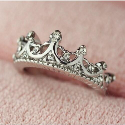 NEW Queens Plata Crown Rings For Women Punk Brand Crystal Jewelry Love Rings Femme Bijoux wedding engagement rings