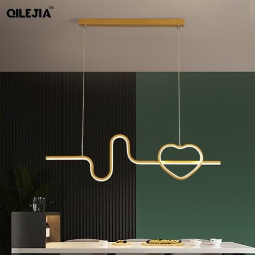 Gold Black LED Modern Pendant Lights For Kitchen Dining Room Parlor Indoor Hanging Lamps Decorative Lighting Fixtures AC90-260V