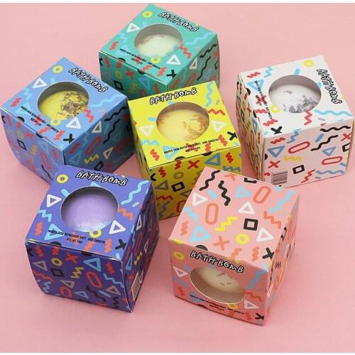 1Pcs Handmade Natural Skin Care Bath Salt Soap Ball Skin Care Essential Oil Aromatherapy Bath Bomb Ball with Box Gift for Friend