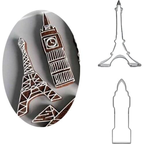 1pcs patisserie reposteria Building Big Ben Moldes Metal Cookie Cutter Fondant Cake Decor Tool Biscuit Mould Pastry Shop Cupcake