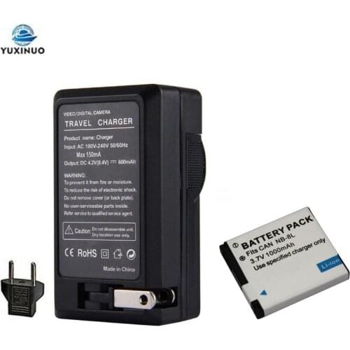1000mAh NB-8L NB8L CNB-8L CNB8L Camera Battery + AC Charger for Canon PowerShot A3300 A3200 A3100 A3000 A2200 A1200 IS Cameras