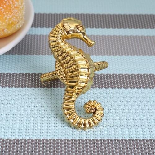12PCS metal hippocampus napkin ring decorative napkin buckle home accessories